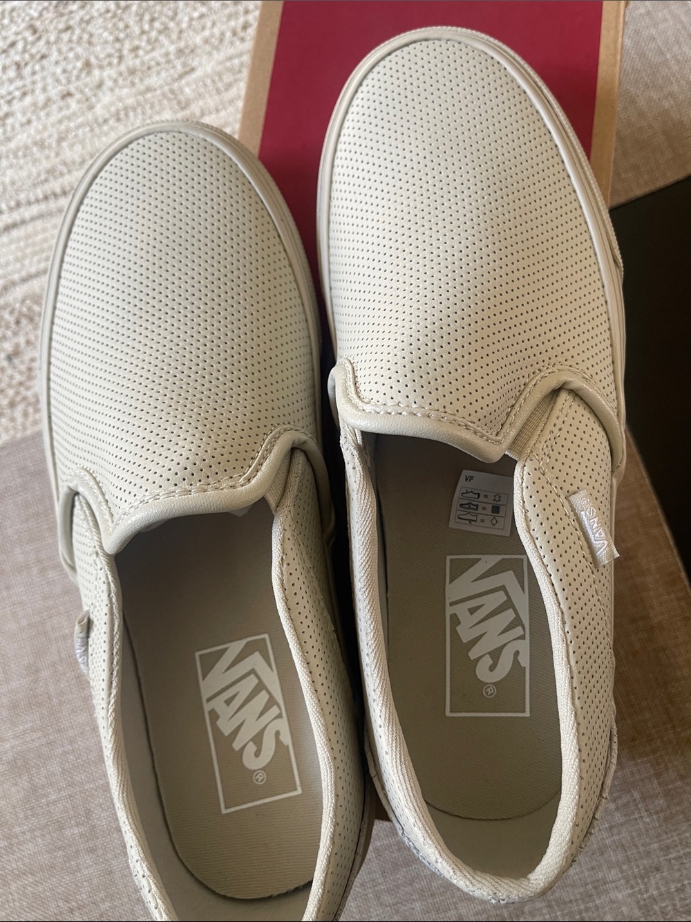 Vans Asher Perforated Slip-On Sneakers in oatmeal color - Picture 3 of 4